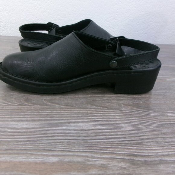 Joseph Seibel  8 / 8.5 Black Leather Open Slingback Low Heel Clogs Size 39 Shoes - Picture 4 of 12